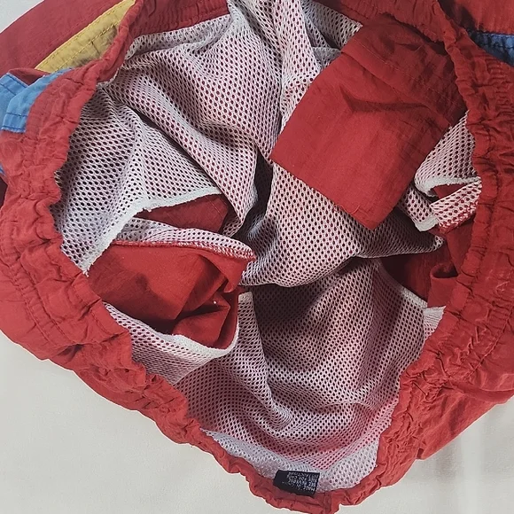 Pace Vintage Red Yellow Blue Swim Shorts with Drawstring - Picture 12 of 12